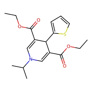 Diethyl 1-(propan-2-yl)-4-(thiophen-2-yl)-1,4-dihydropyridine-3,5-dicarboxylate structure