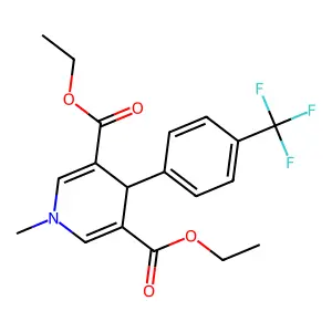 diethyl 1-methyl-4-[4-(trifluoromethyl)phenyl]-1,4-dihydropyridine-3,5-dicarboxylate structure