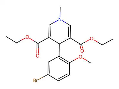 diethyl 4-(5-bromo-2-methoxyphenyl)-1-methyl-1,4-dihydropyridine-3,5-dicarboxylate structure