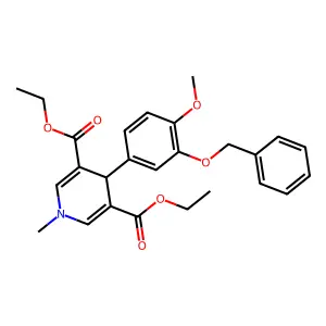 diethyl 4-(3-(benzyloxy)-4-methoxyphenyl)-1-methyl-1,4-dihydropyridine-3,5-dicarboxylate structure