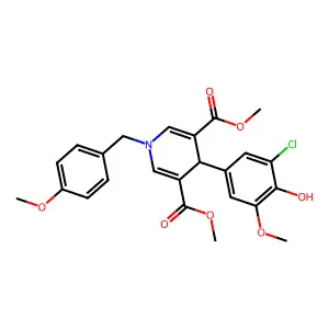 dimethyl 4-(3-chloro-4-hydroxy-5-methoxyphenyl)-1-(4-methoxybenzyl)-1,4-dihydropyridine-3,5-dicarboxylate structure