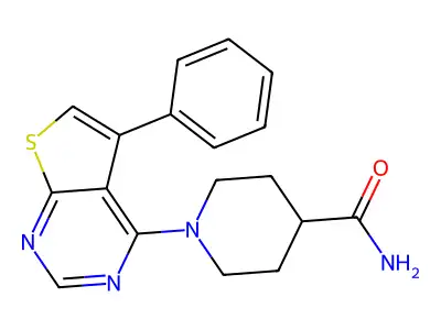 1-(5-Phenylthieno[2,3-d]pyrimidin-4-yl)piperidine-4-carboxamide structure