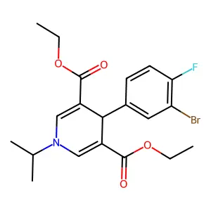 Diethyl 4-(3-bromo-4-fluoro-phenyl)-1-propan-2-yl-4H-pyridine-3,5-dicarboxylate structure