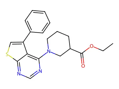 Ethyl 1-(5-phenylthieno[2,3-d]pyrimidin-4-yl)piperidine-3-carboxylate structure