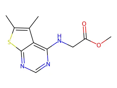 Methyl 2-({5,6-dimethylthieno[2,3-d]pyrimidin-4-yl}amino)acetate structure