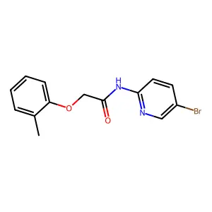 N-(5-bromopyridin-2-yl)-2-(2-methylphenoxy)acetamide structure