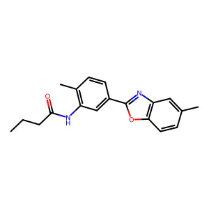 N-[2-methyl-5-(5-methyl-1,3-benzoxazol-2-yl)phenyl]butanamide structure