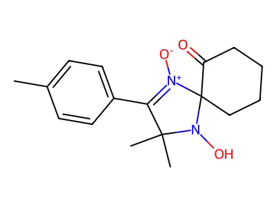 1-hydroxy-2,2-dimethyl-3-(4-methylphenyl)-4-oxido-1-aza-4-azoniaspiro[4.5]dec-3-en-6-one structure