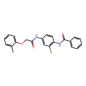 N-[2-bromo-4-[[2-(2-methylphenoxy)acetyl]amino]phenyl]benzamide structure