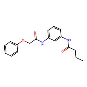 N-[3-[(2-phenoxyacetyl)amino]phenyl]butanamide structure