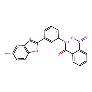 N-[3-(5-methyl-1,3-benzoxazol-2-yl)phenyl]-2-nitrobenzamide structure