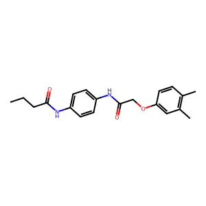 N-[4-[[2-(3,4-dimethylphenoxy)acetyl]amino]phenyl]butanamide structure