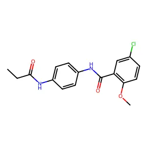5-chloro-2-methoxy-N-[4-(propanoylamino)phenyl]benzamide structure