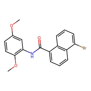 5-bromo-N-(2,5-dimethoxyphenyl)naphthalene-1-carboxamide structure