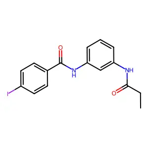 4-iodo-N-[3-(propanoylamino)phenyl]benzamide structure