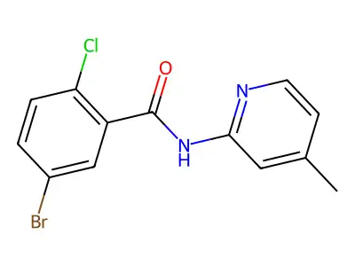 5-bromo-2-chloro-N-(4-methylpyridin-2-yl)benzamide structure