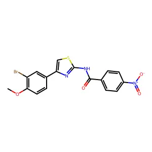 N-[4-(3-bromo-4-methoxyphenyl)-1,3-thiazol-2-yl]-4-nitrobenzamide structure