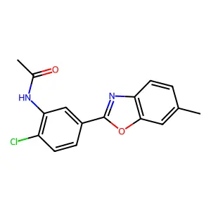 N-[2-chloro-5-(6-methyl-1,3-benzoxazol-2-yl)phenyl]acetamide structure