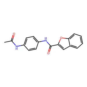 N-(4-acetamidophenyl)-1-benzofuran-2-carboxamide structure