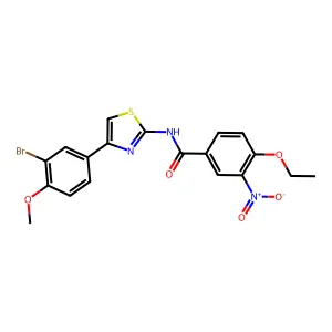N-[4-(3-bromo-4-methoxyphenyl)-1,3-thiazol-2-yl]-4-ethoxy-3-nitrobenzamide structure