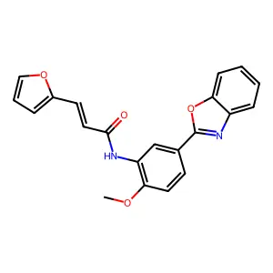 (E)-N-[5-(1,3-benzoxazol-2-yl)-2-methoxyphenyl]-3-(furan-2-yl)prop-2-enamide structure