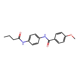 N-[4-(butanoylamino)phenyl]-4-methoxybenzamide structure