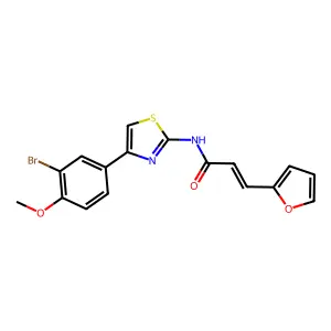 (E)-N-(4-(3-bromo-4-methoxyphenyl)thiazol-2-yl)-3-(furan-2-yl)acrylamide structure