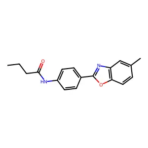 N-[4-(5-methyl-1,3-benzoxazol-2-yl)phenyl]butanamide structure