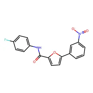 N-(4-fluorophenyl)-5-{3-nitrophenyl}-2-furamide structure