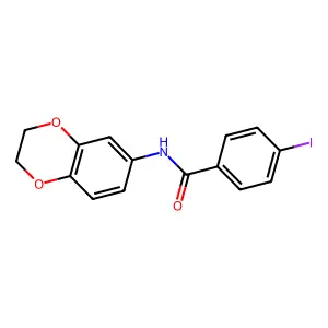 N-(2,3-dihydro-1,4-benzodioxin-6-yl)-4-iodobenzamide structure