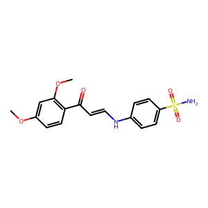 4-[[(E)-3-(2,4-dimethoxyphenyl)-3-oxoprop-1-enyl]amino]benzenesulfonamide structure