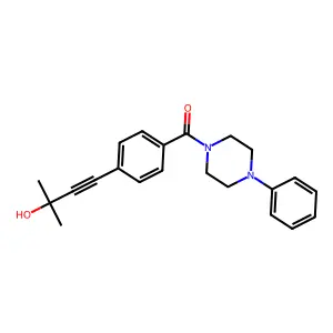[4-(3-Hydroxy-3-methylbut-1-ynyl)phenyl]-(4-phenylpiperazin-1-yl)methanone structure