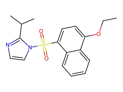 1-((4-ethoxynaphthalen-1-yl)sulfonyl)-2-isopropyl-1H-imidazole structure