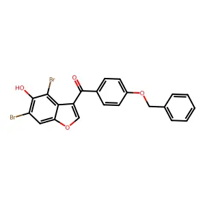 (4,6-Dibromo-5-hydroxy-1-benzofuran-3-yl)-(4-phenylmethoxyphenyl)methanone structure