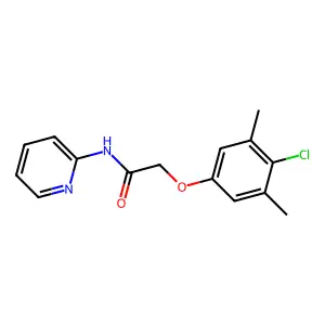 2-(4-chloro-3,5-dimethylphenoxy)-N-pyridin-2-ylacetamide structure