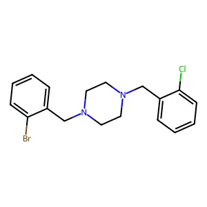 1-[(2-Bromophenyl)methyl]-4-[(2-chlorophenyl)methyl]piperazine structure