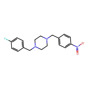 1-[(4-Fluorophenyl)methyl]-4-[(4-nitrophenyl)methyl]piperazine structure