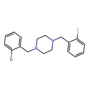 Piperazine, 1-(2-bromobenzyl)-4-(2-fluorobenzyl)- structure