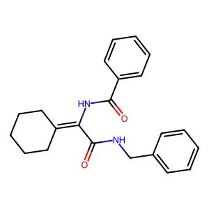 N-[2-(benzylamino)-1-cyclohexylidene-2-oxoethyl]benzamide structure