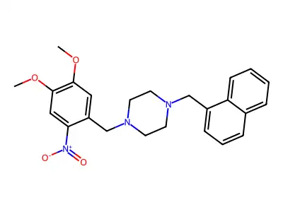 1-[(4,5-Dimethoxy-2-nitrophenyl)methyl]-4-(naphthalen-1-ylmethyl)piperazine structure
