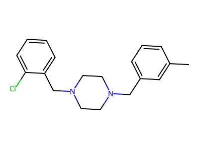 1-[(2-Chlorophenyl)methyl]-4-[(3-methylphenyl)methyl]piperazine structure