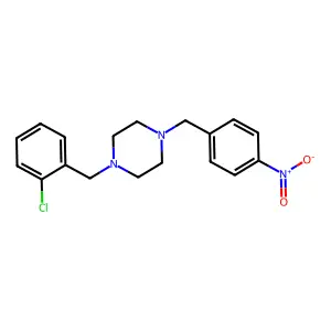 1-[(2-Chlorophenyl)methyl]-4-[(4-nitrophenyl)methyl]piperazine structure