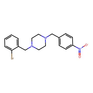 1-[(2-Bromophenyl)methyl]-4-[(4-nitrophenyl)methyl]piperazine structure