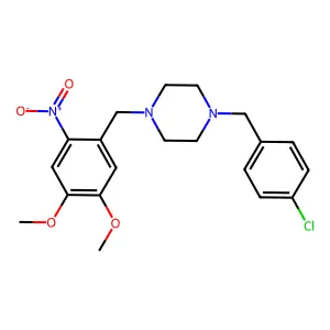 1-[(4-Chlorophenyl)methyl]-4-[(4,5-dimethoxy-2-nitrophenyl)methyl]piperazine structure