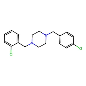 1-[(2-Chlorophenyl)methyl]-4-[(4-chlorophenyl)methyl]piperazine structure