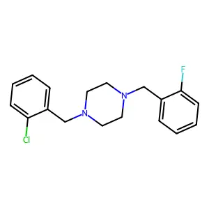 1-[(2-Chlorophenyl)methyl]-4-[(2-fluorophenyl)methyl]piperazine structure