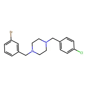 1-[(3-Bromophenyl)methyl]-4-[(4-chlorophenyl)methyl]piperazine structure