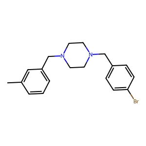 1-[(4-Bromophenyl)methyl]-4-[(3-methylphenyl)methyl]piperazine structure