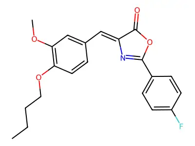 4-[(4-Butoxy-3-methoxyphenyl)methylene]-2-(4-fluorophenyl)-5(4H)-oxazolone structure
