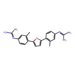 2,5-Bis(2-methyl-4-guanidinophenyl)furan structure